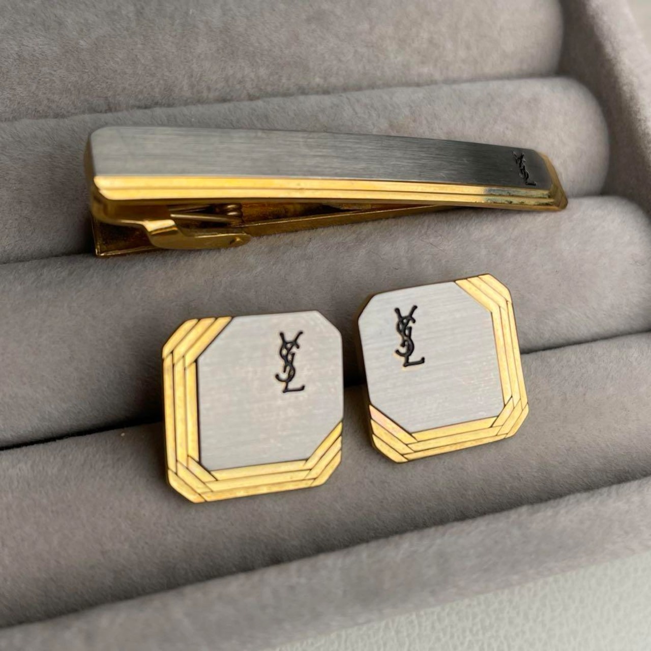 YSLネクタイピン　カフリンクス　セット