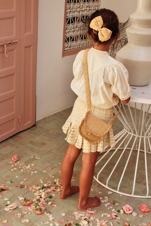 LAST 1 -  SET - PLEATED SKIRT & PANTY - Natural lace - 4y,6y / Bonjour Diary