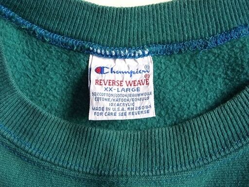 REVERSE WEAVE 完全目無し　85〜90年トリコタグ後期 トップス
