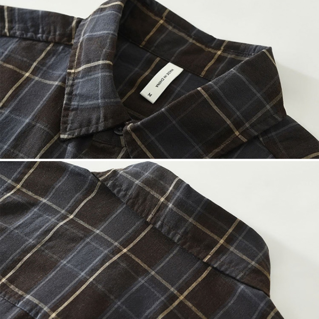 【M-3XL】Block Pattern Long Sleeve Shirt / ブロック パターン 長袖 シャツ