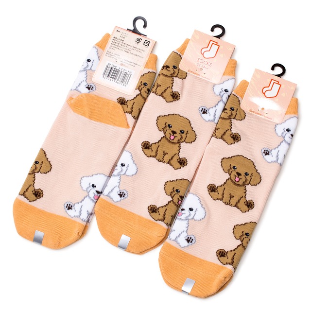 3足セット トイプードル レディース コットンソックス SD-3010