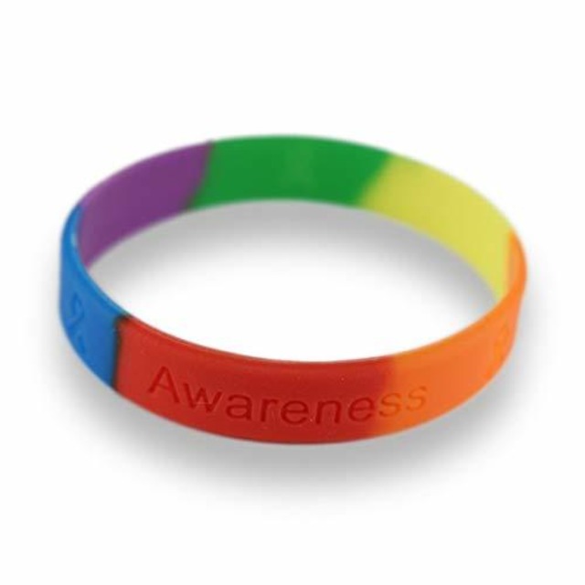 レインボー リボン ブレスレット Lgbt プライド トランスジェンダー シリコン ラバー バンド T S