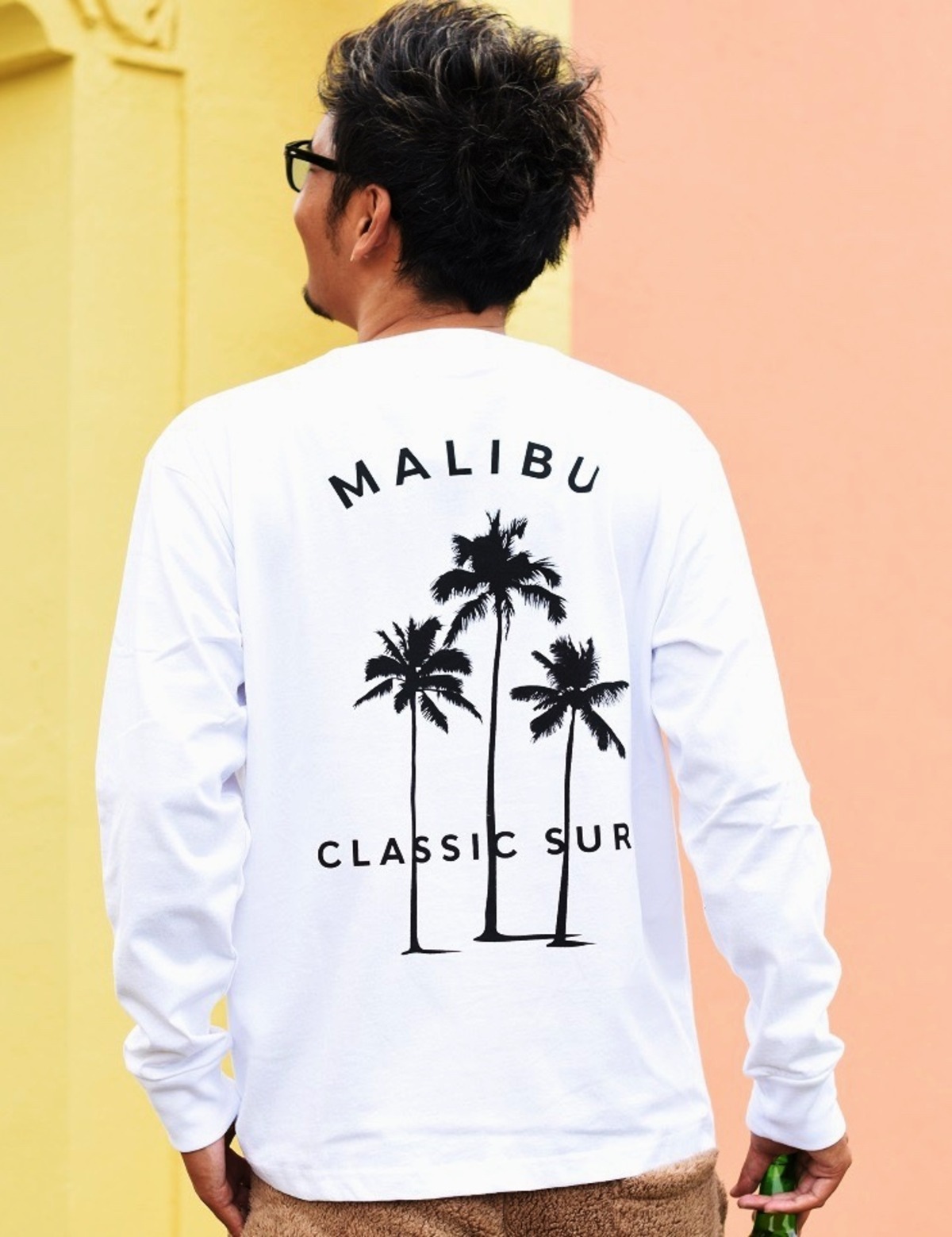 人気 ☆ PALM TREE SURF ロゴ ビッグシルエット ポケット 長袖 Tシャツ ロンT メンズ レディース ペア カップル サーフ