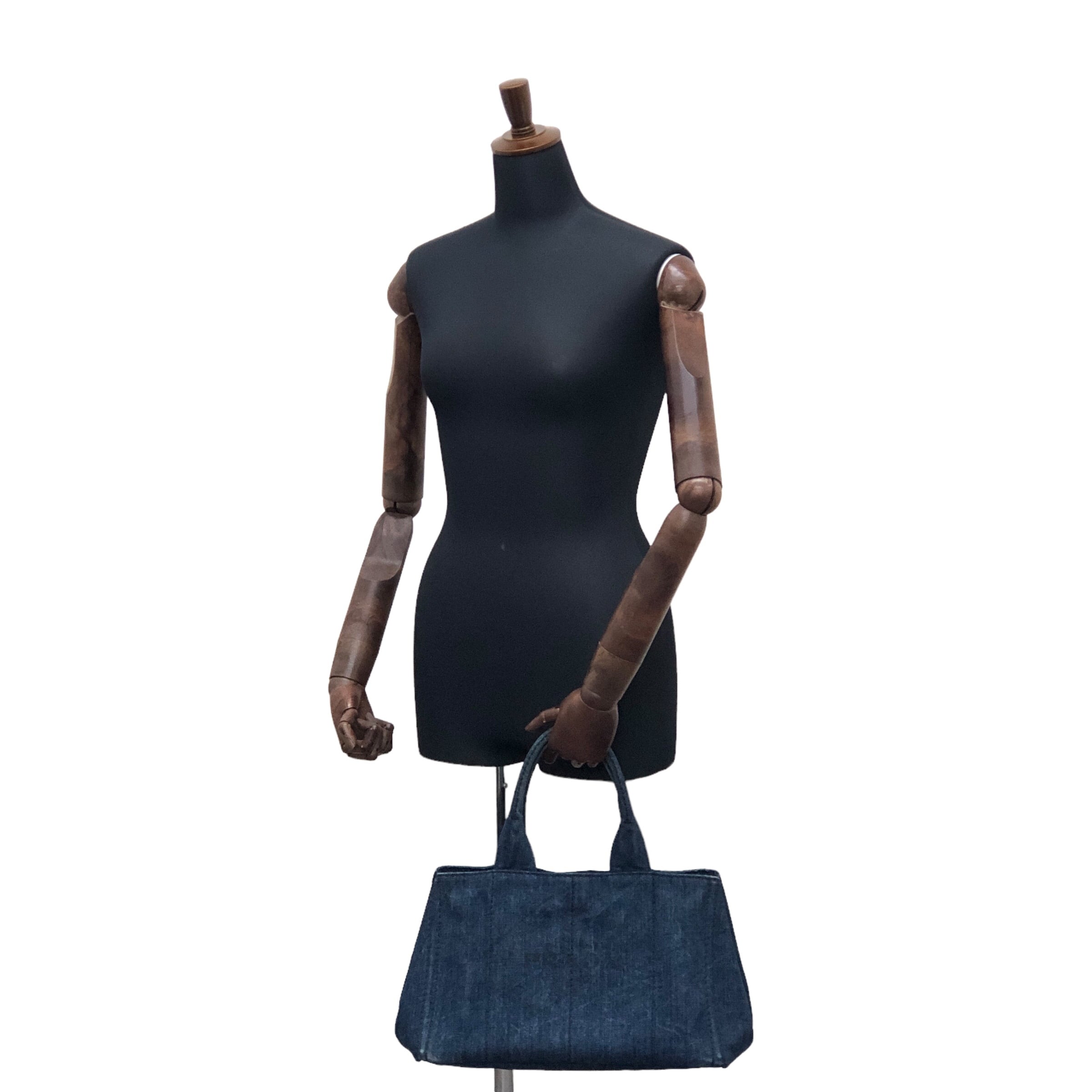 PRADA プラダ カナパ ハンドバッグ インディゴ ロゴ デニム vintage