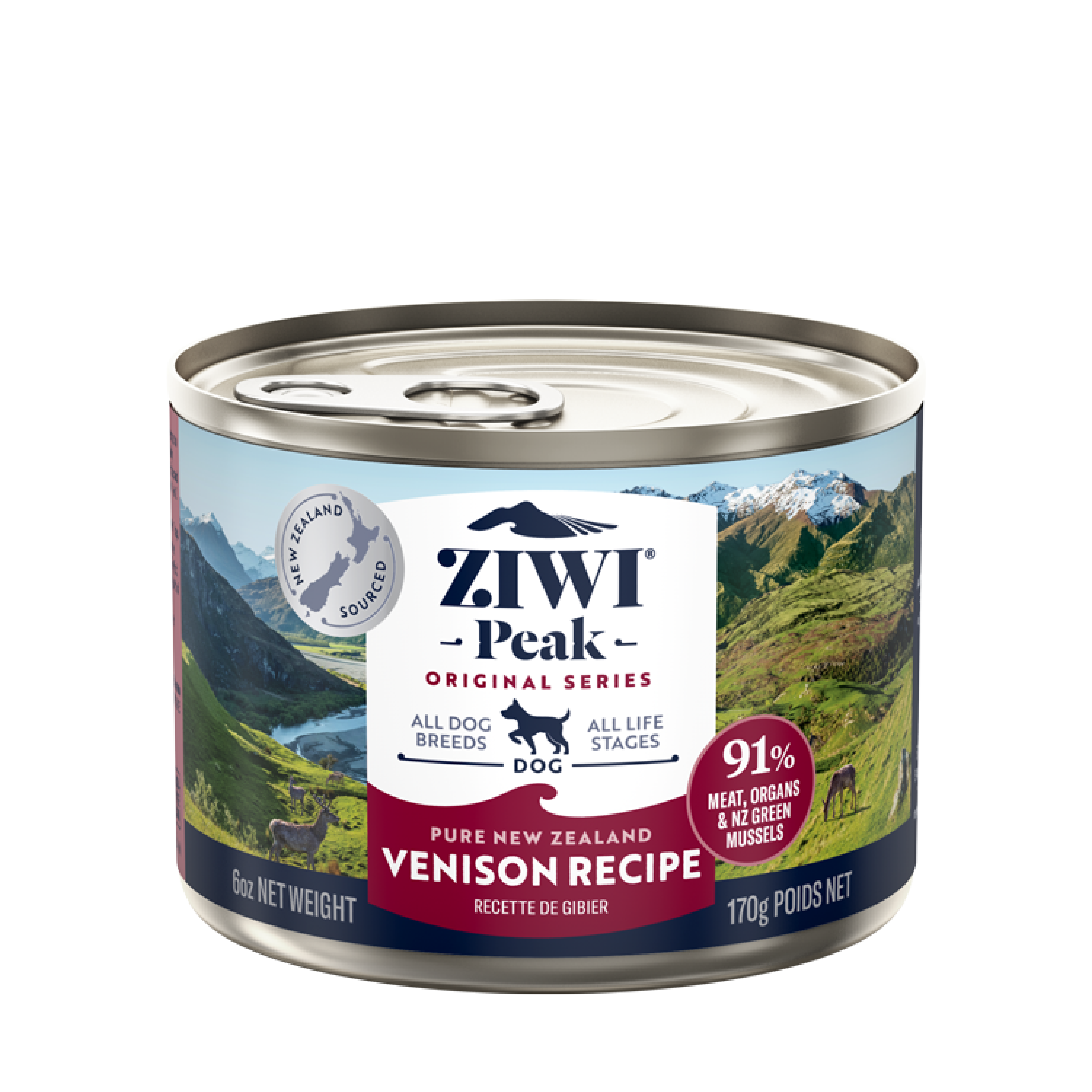 ZIWI Peak (ジウィ ピーク) ドッグ缶 ベニソン 170g|全犬種・全年齢対応 【正規品】