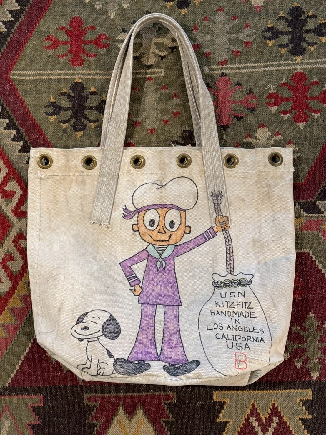 KITZFITZ VINTAGE FABRIC REMAKE BAG | vintage clothing twoface