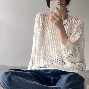 トップス セーター ニット ボートネック ドロップショルダー ローゲージ 透け感 ハニカム ロングスリーブ メッシュ レディース 切り替え 長袖 大人可愛い きれいめ 上品 エレガント ガーリー キュート レトロ マニッシュ ルーズ 大人女子 おしゃれ シンプル カジュアル 春 秋 冬 二次会 オフィス 通勤 学生 通学 デート お出かけ パーティー イベント 女子会 体型カバー 普段使い 定番 トレンド ゆったり インスタ映え グリーン ホワイト ブラック グレー ワンサイズ