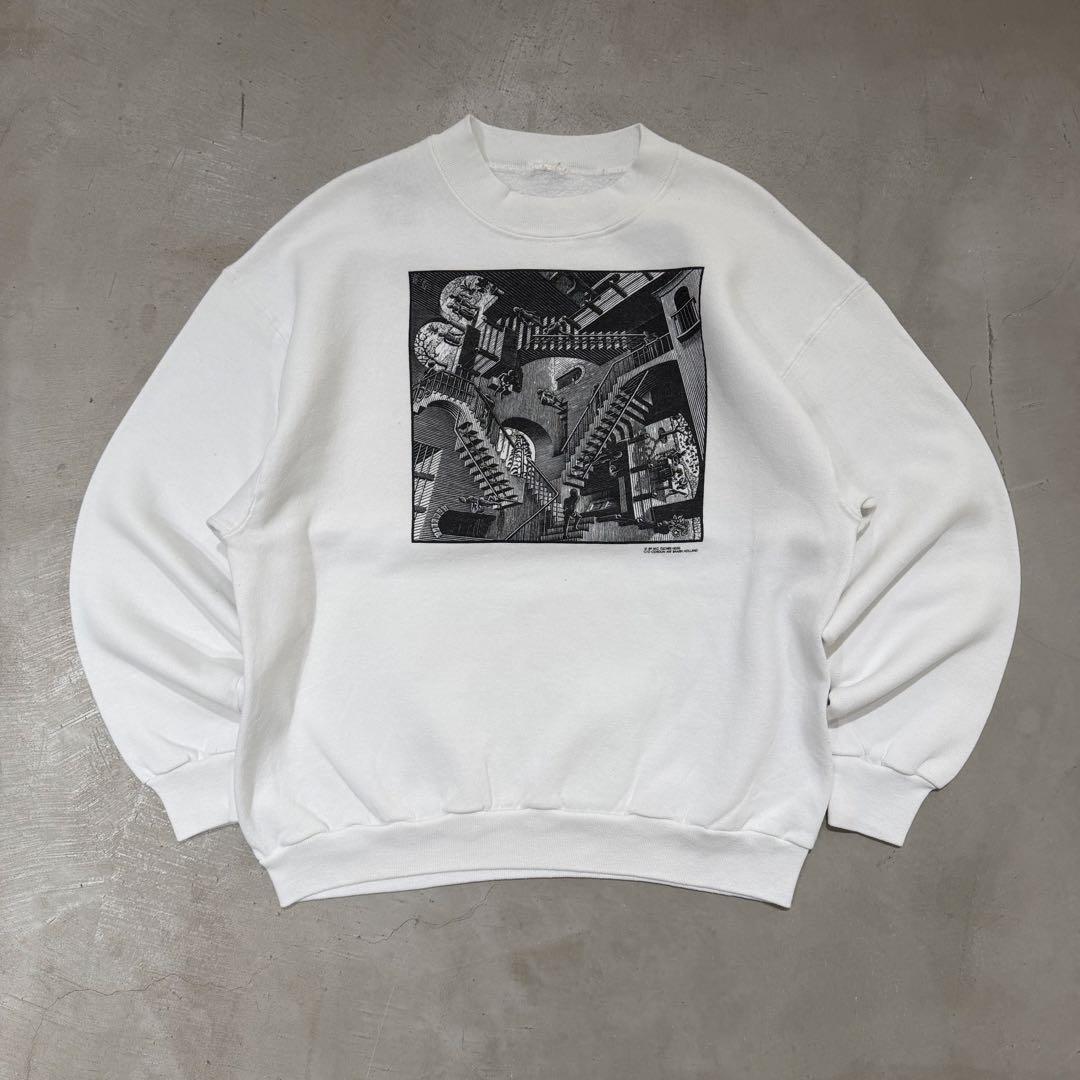 80s M.C.ESCHER print sweat エッシャー スウェット
