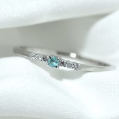 パライバトルマリン ブラジル産 リング 0.03ct D0.048ct pt900 Paraiba Tourmaline