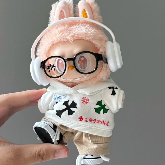 立体裁断！Labubu ラブブ ストリートファッションセット かっこいい＆かわいい 立体仕様 高級素材使用 THE MONSTERS V1~V3 全シリーズ対応 15-17cm