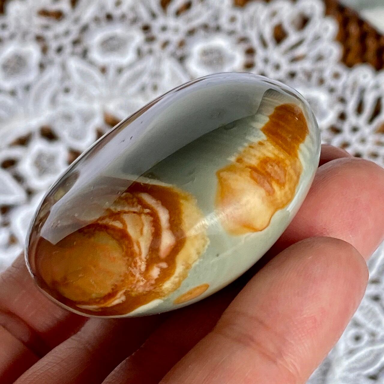 ポリクロームジャスパーのパームストーン Polychrome Jasper Palm
