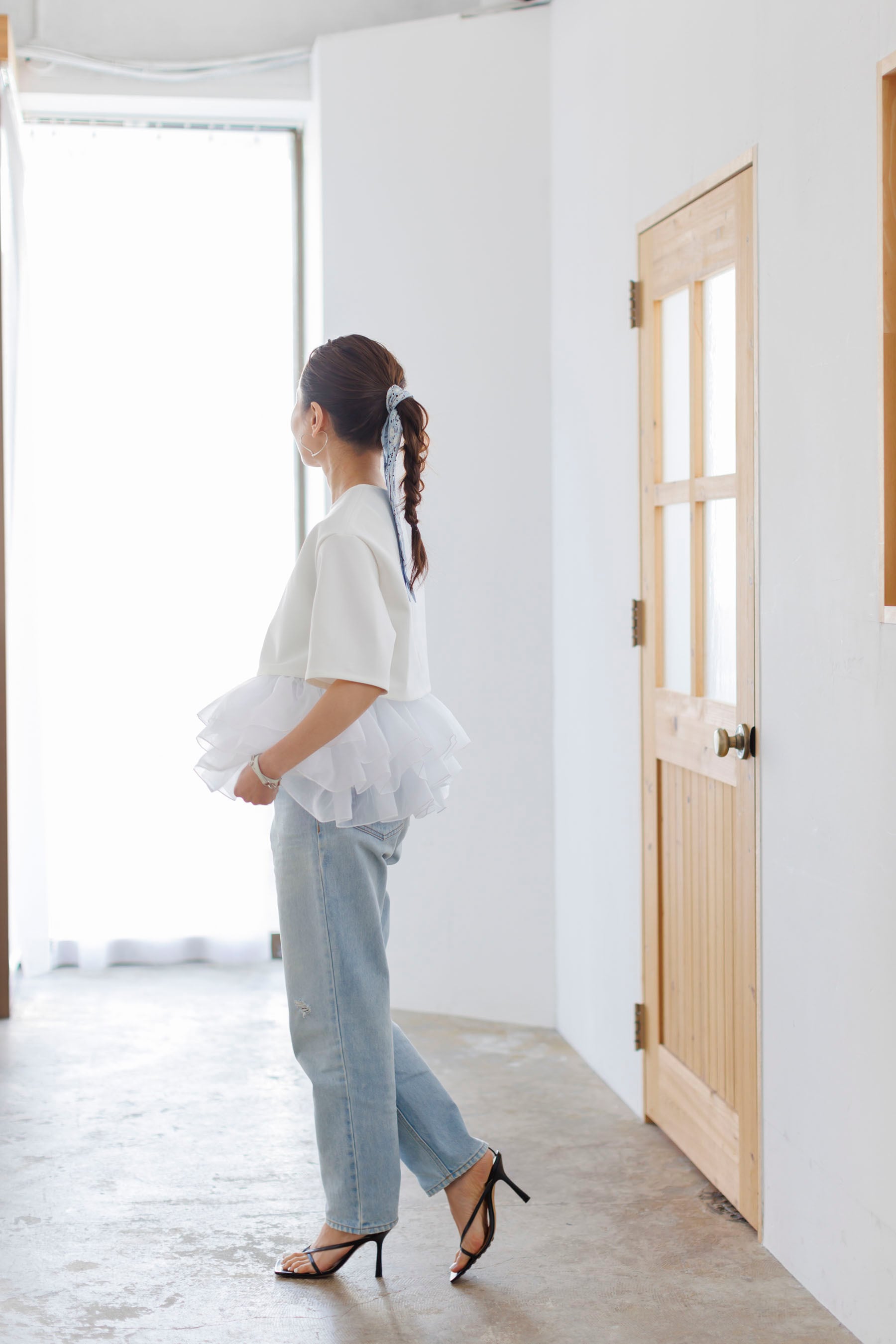 再販】4/16(Tue)21:00- Hem tulle docking pullover 5月下旬お届け 