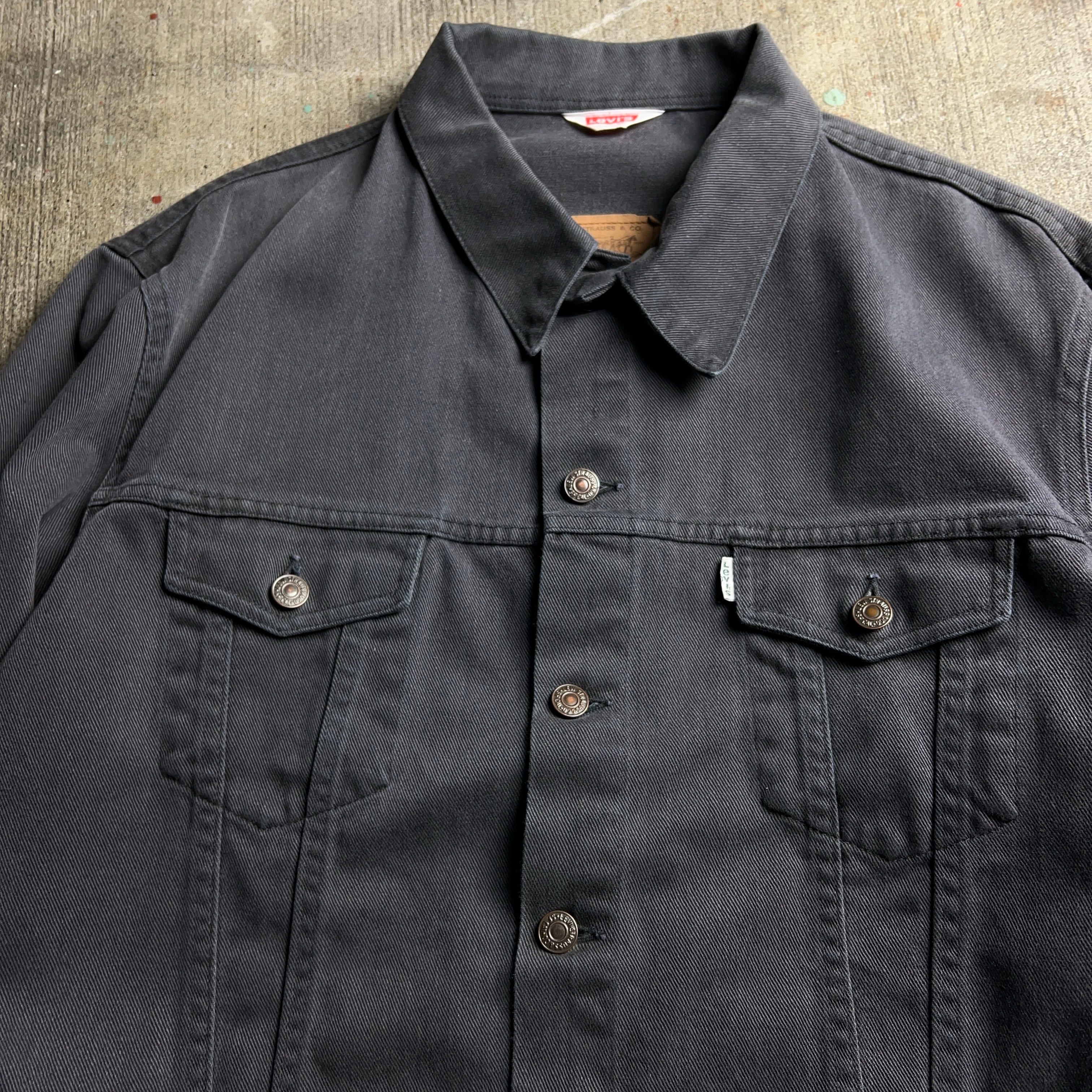 1980's Levi's EUROPE 70500 Denim Trucker Jacket Dark Gray 1980's Levi's EUROPE 70500 Denim Trucker Jacket Dark Gray