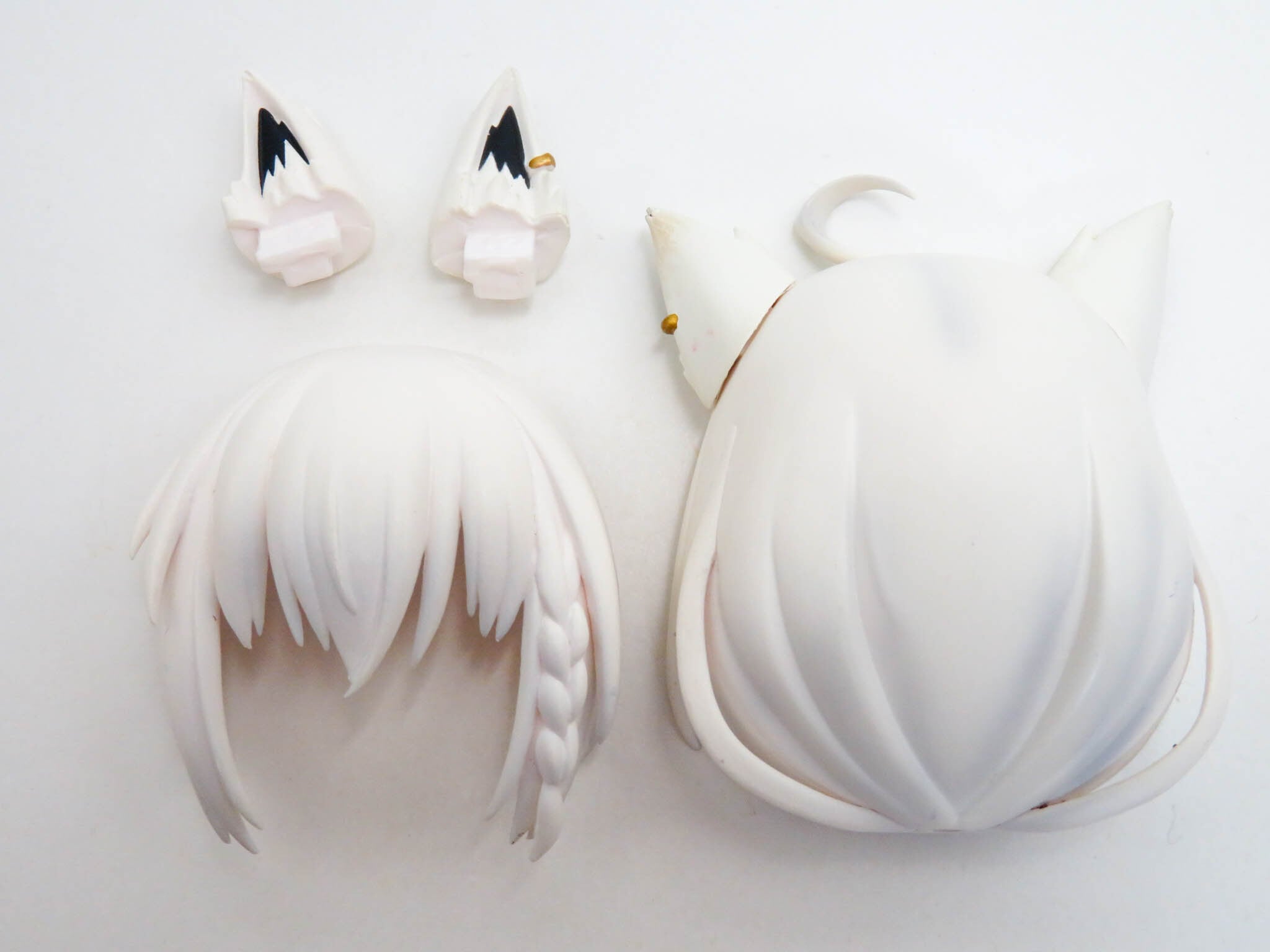 ※(Bランク)【1821】 白上フブキ 髪パーツ ケモ耳ポニーテール ねんどろいど