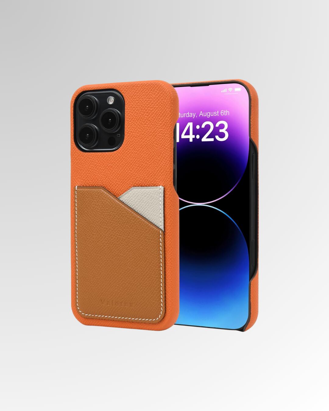 【iPhone16シリーズ】バックカバー型ケース エプソン オレンジ×ブラウン×アイボリー