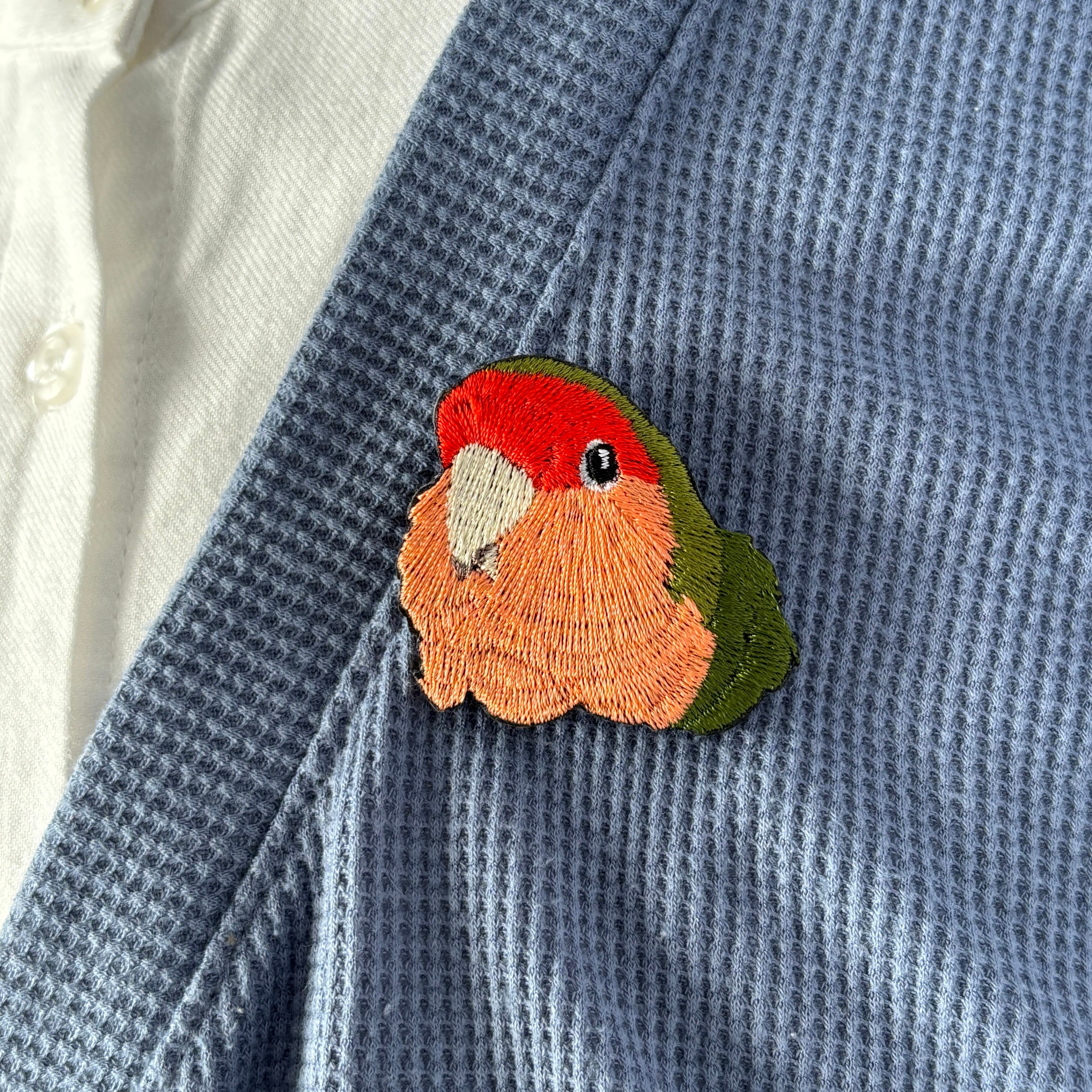刺繍 ブローチ コザクラインコ ノーマル インコ 鳥 こざくらいんこ