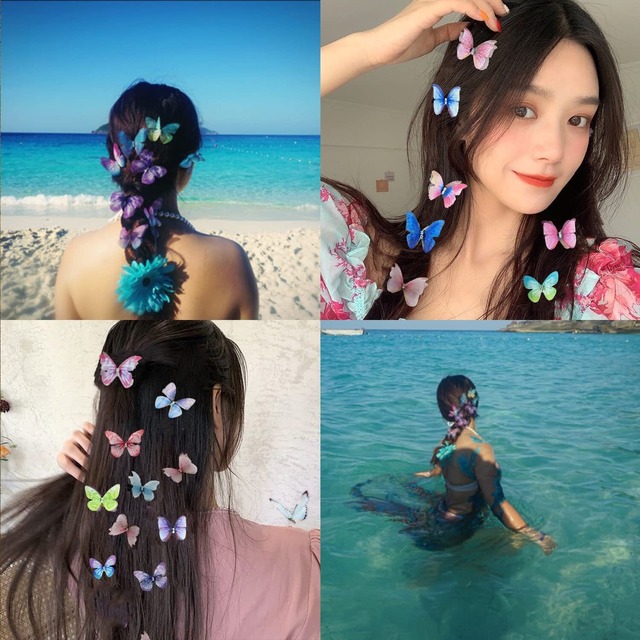 ZHEJIA 蝶 ヘアクリップ ヘアピン （15個セット) ヘアアクセサリー 可愛い ダッカール 髪飾り 髪留め 蝶 髪 飾り パーティー 子供 誕生日 結婚式 レディース ランダム色 カラー カラー