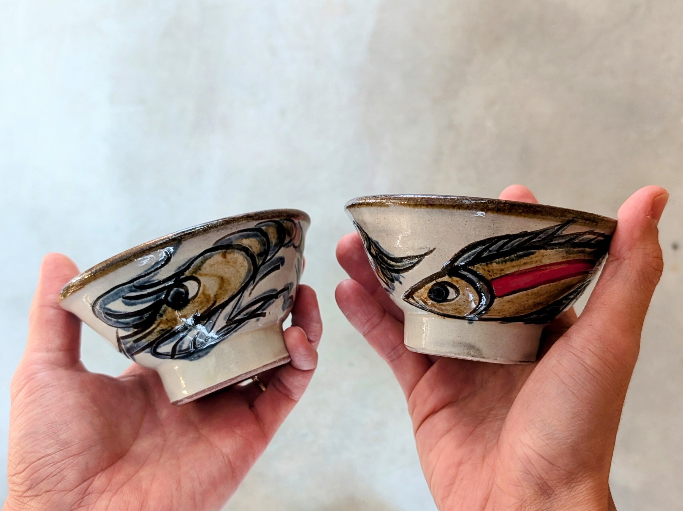 やちむん マカイ3.5寸（魚紋・海老紋） | 秀陶房 | inoya | Basic Life