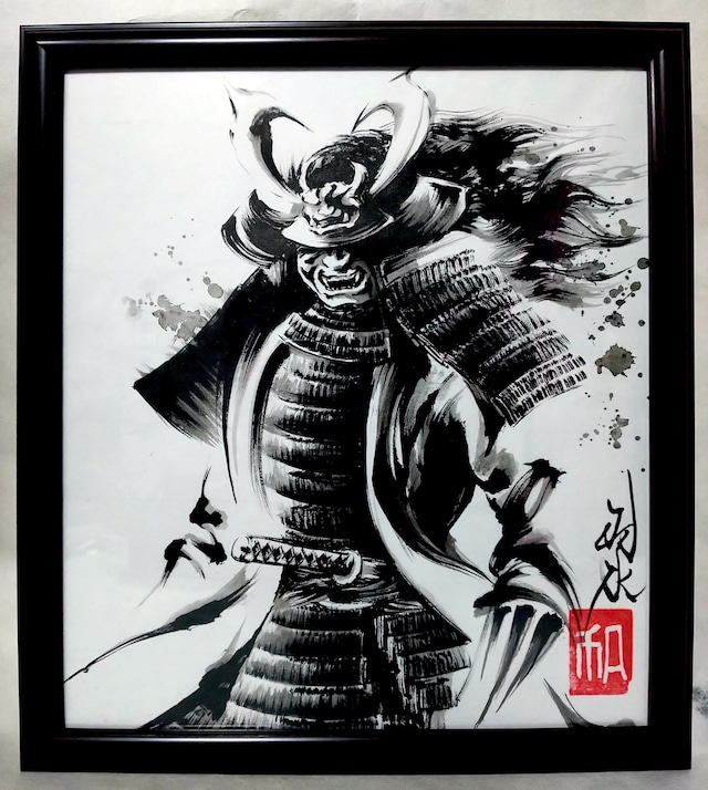 墨絵。侍1