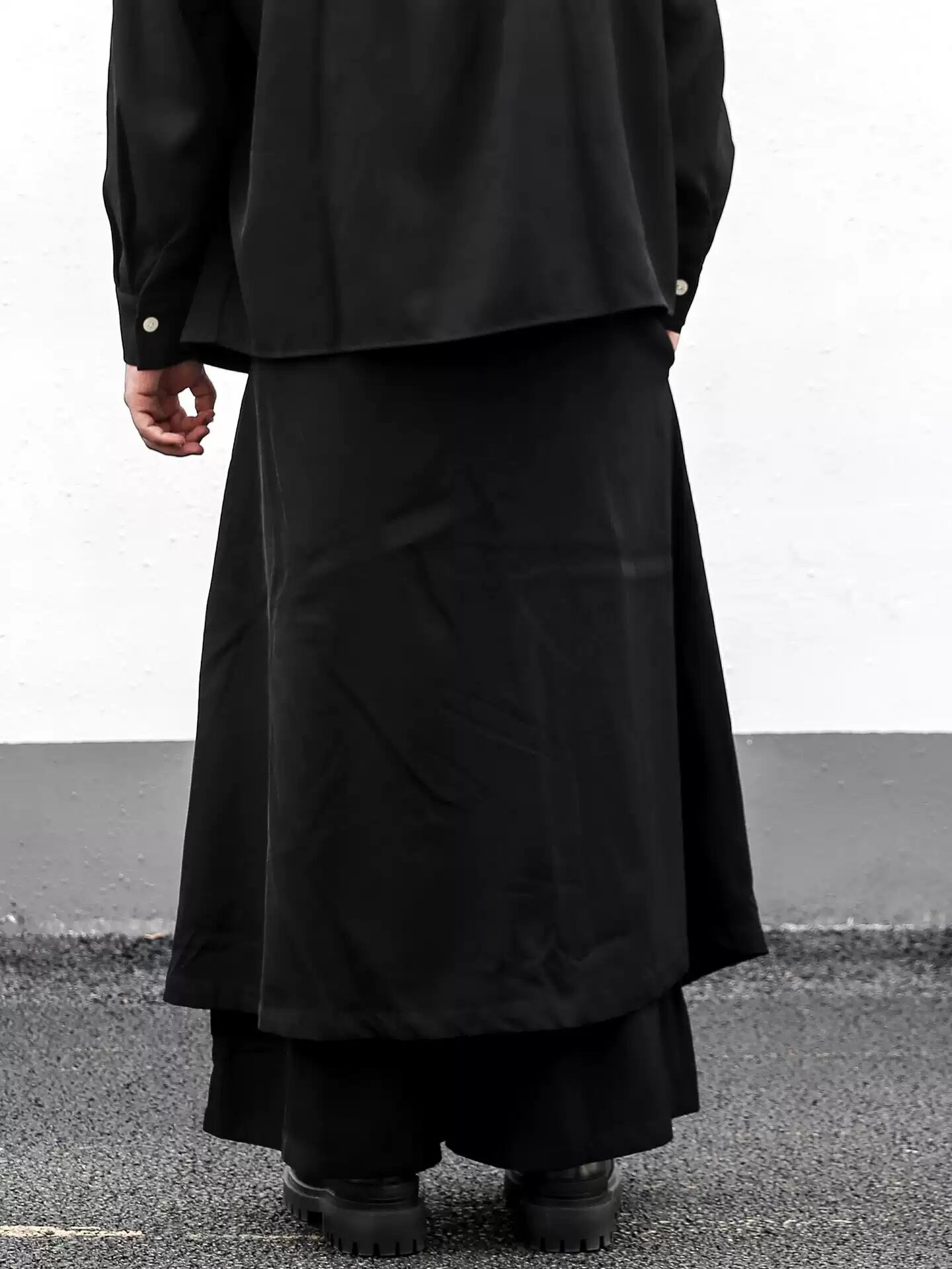 【ORV0176】Ribbon Wide Skirt Pants