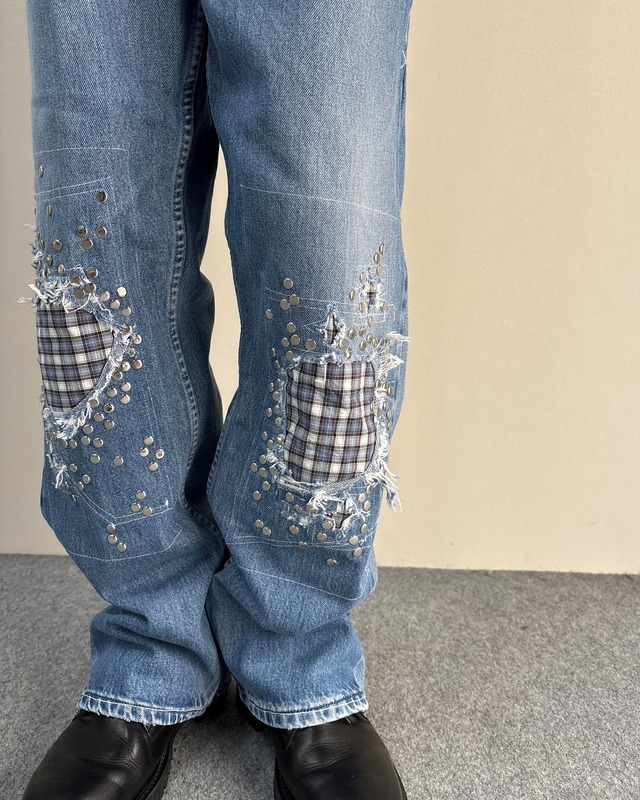 【Hannah Creak】Studded Jeans Wide Leg