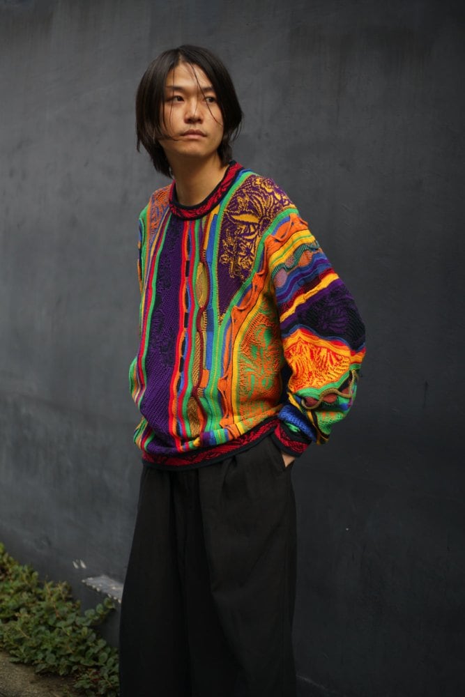 COOGI] Vintage Cotton 3D Crew Neck Knit [1990s-] Vintage 3-D
