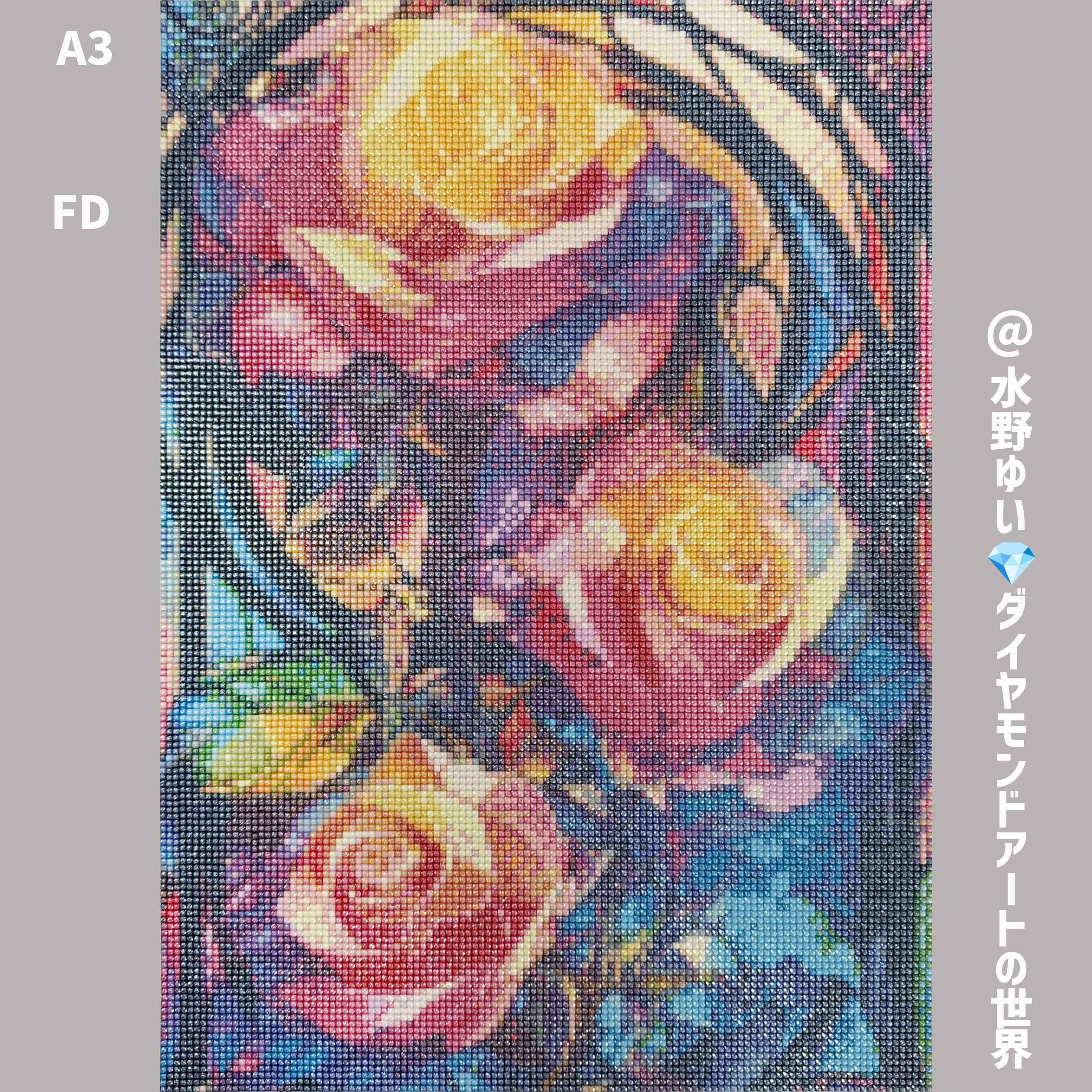 A3 ステンドグラス調 バラ (通常/フルAB/フルCR/Mix/フル樹脂AB/フルFD