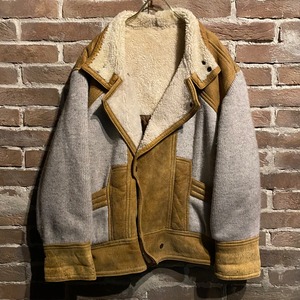 【Caka act3】Mouton × Knit Vintage Loose Jacket
