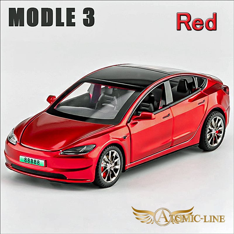 テスラ MODEL3 1/32 ミニカー 全4色 ライト点灯 サウンド 合金モデル