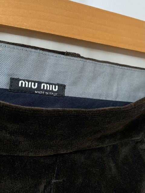 Velour Fabric Design Tapered Slacks "miu miu"