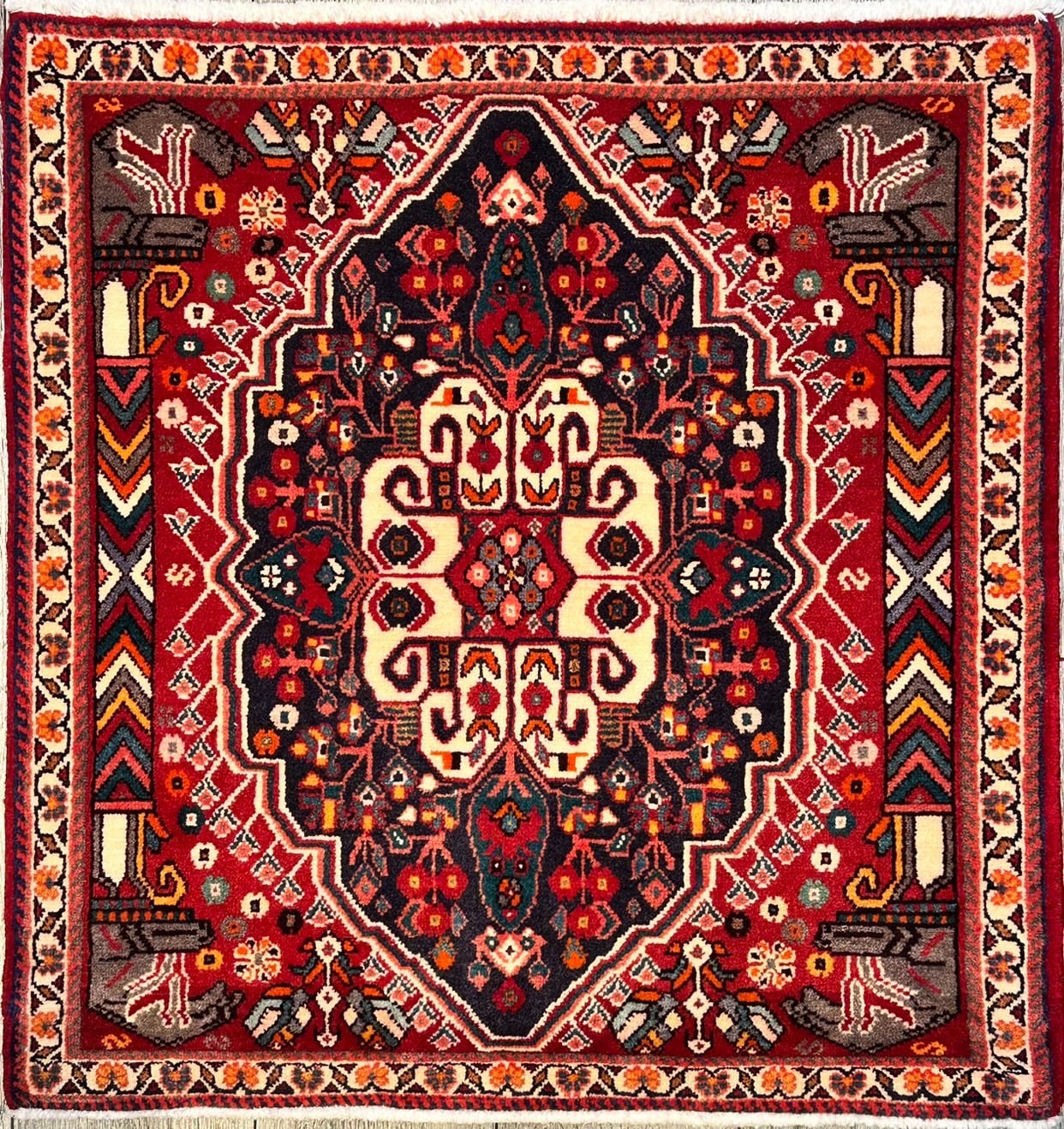 ペルシャ絨毯 トライバルラグ オールドカシュガイ 67×65㎝ | pasargad rugs