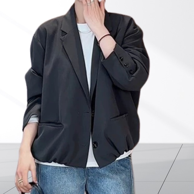 ギャザーテーラードジャケット　0486