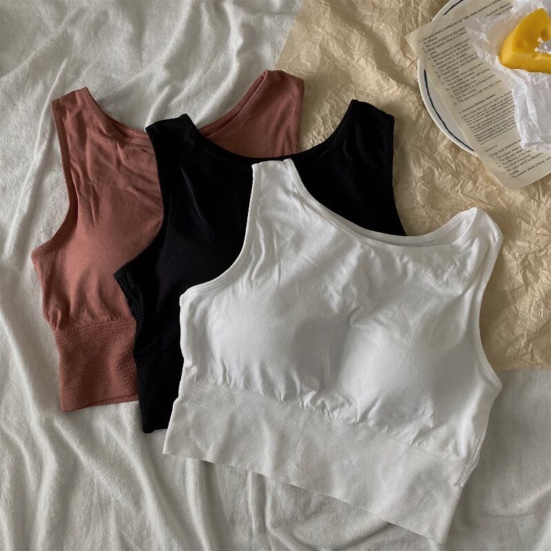 胸パッドブラチューブトップを集めた美しいバックスポーツキャミソールの夏バージョンは下着の女性のショートトップを集めました 1号婦人49557996593