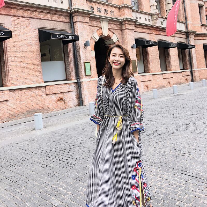 サマースカート エスニックロングドレス 大きめサイズ 夏物 ビーチ 延命家ファッション6409084