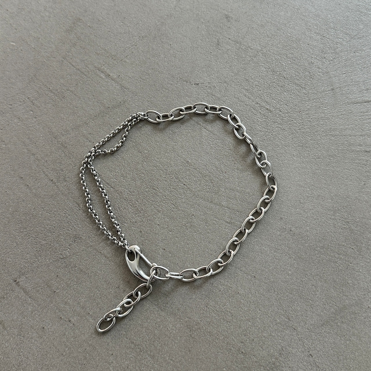 asymmetry chain necklace/silver