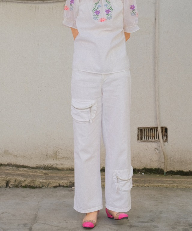 【送料無料】Y2K white pants