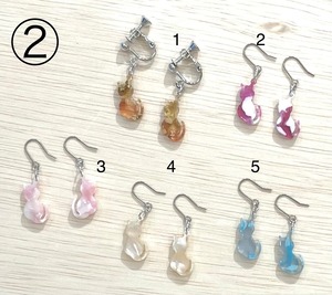 猫ピアス・イヤリング●後ろ姿【メガネ産地福井～メガネ素材で作ったアクセサリー】