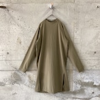 Khaki stretchy side zip dress