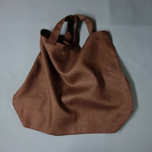 workers linen tote bag / brown / #863