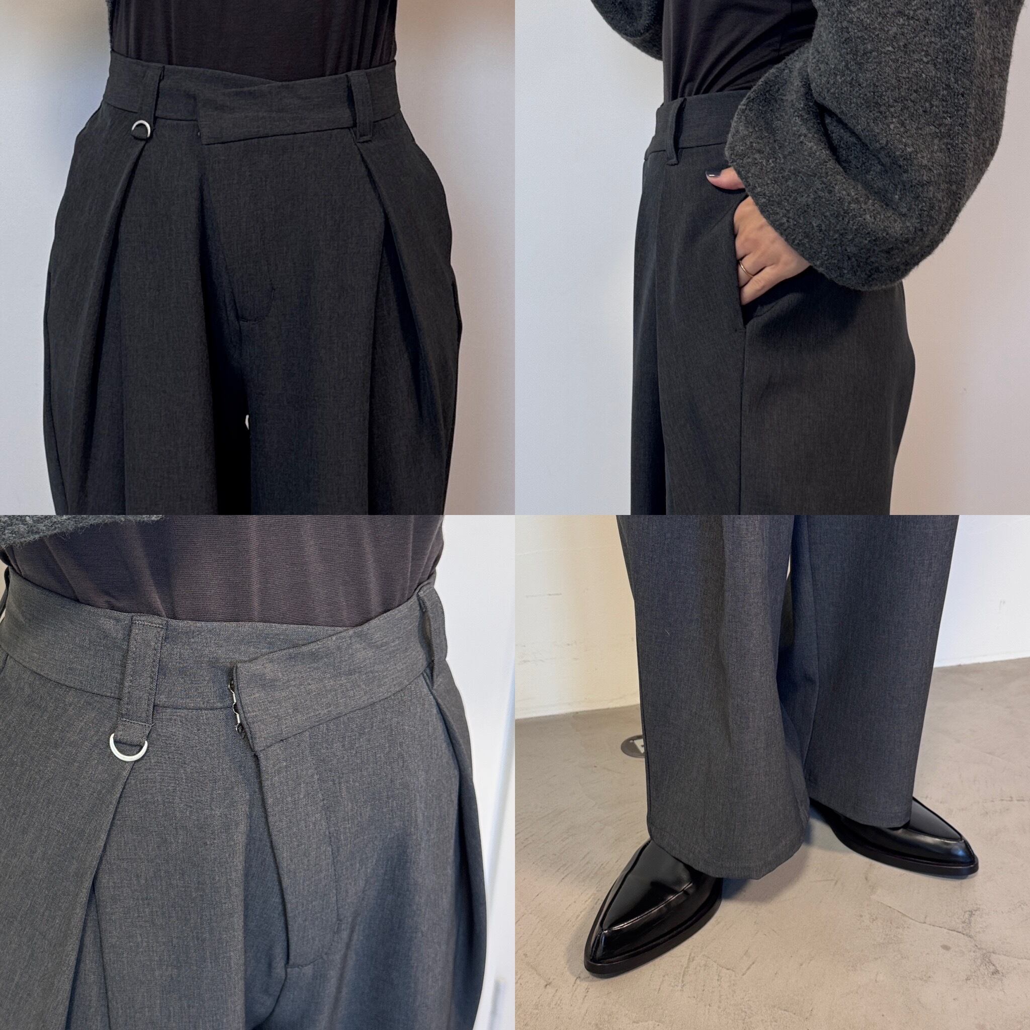 スラントウエストタックPT/チャコールグレー | CFT.