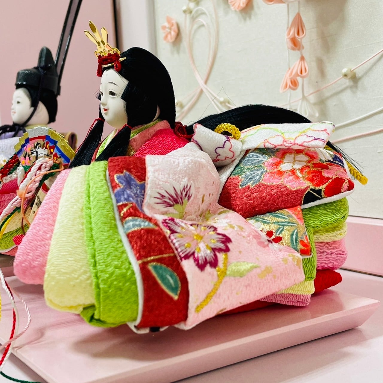 雛人形ひな人形 お雛様桃の節句 豪華十人三段飾り 台座赤