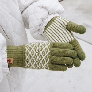 Tehtävä touch glove (red/pistachio)