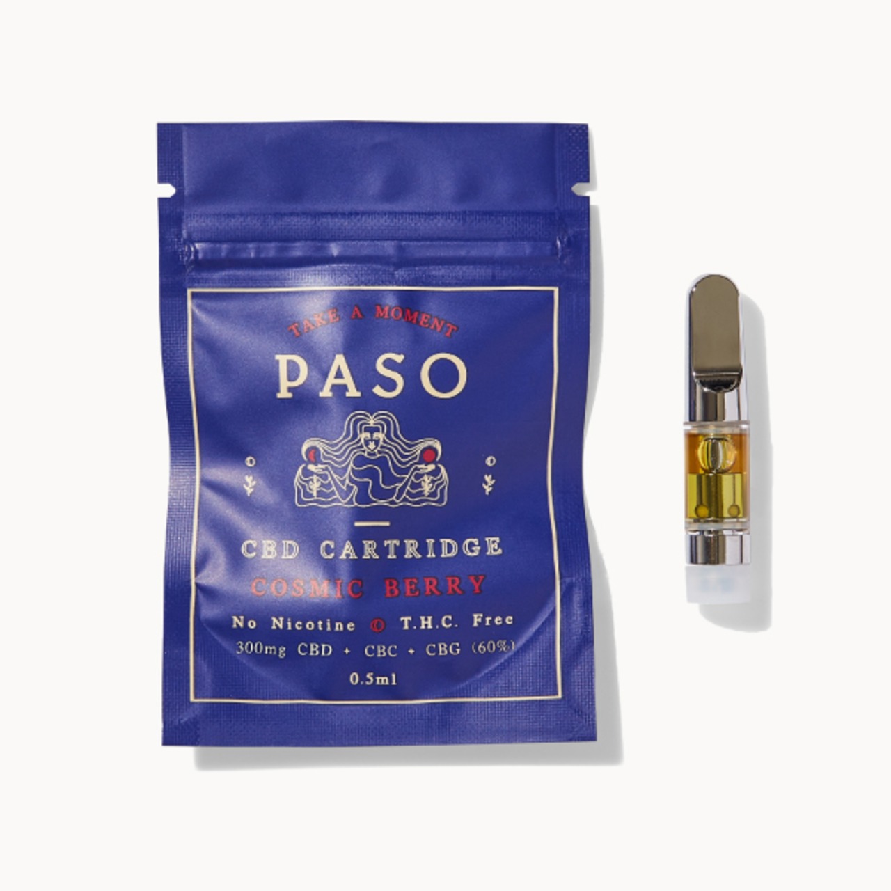 PASO, CBD VAPE CARTRIDGE / 300mg (60% CBD + CBG + CBC) / COSMIC BERRY