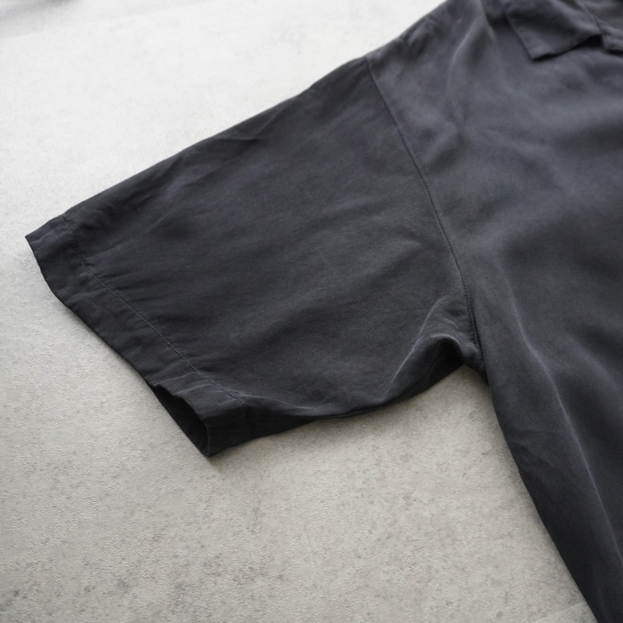 Tommy Bahama Silk open-collar shirt black [L] 古着 - 5