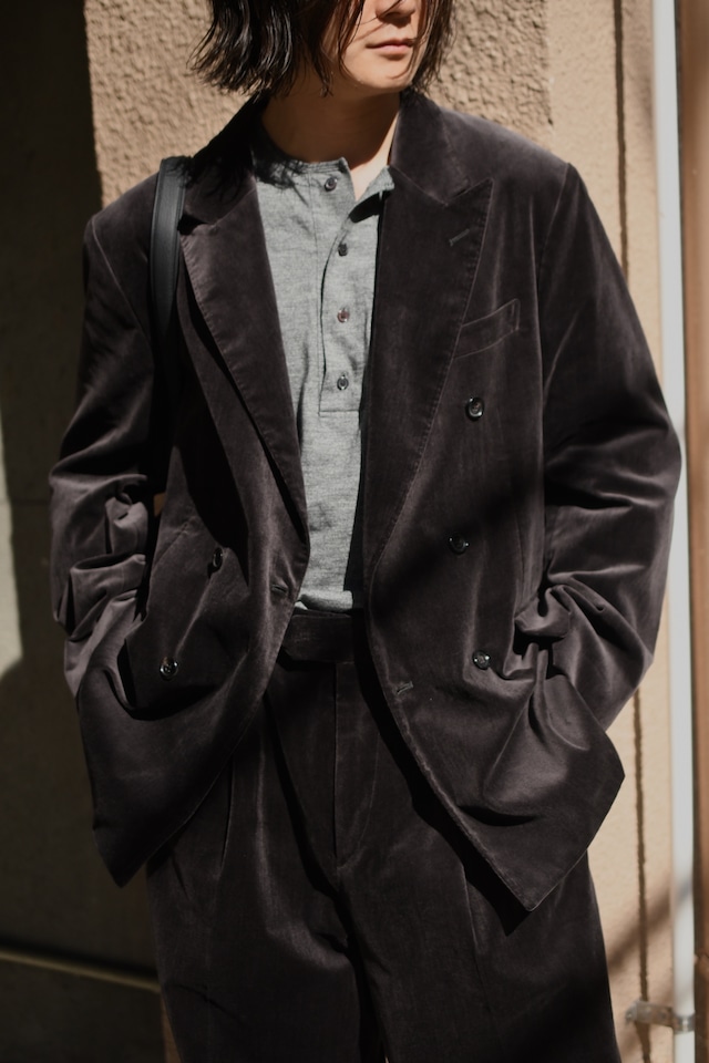 blurhms / Fade Velvet Double-breasted Jacket (FadeCharcoal)