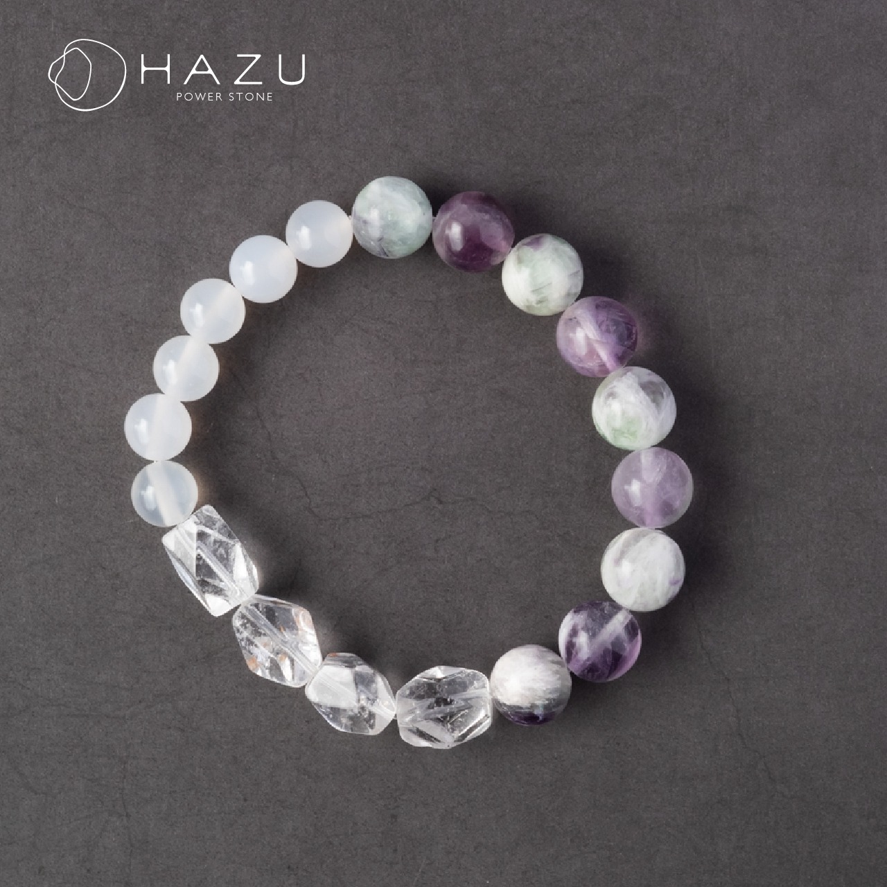 羽が舞い込んだ優しいひらめき［フェザーインフローライト／ホワイトカルセドニー／水晶］