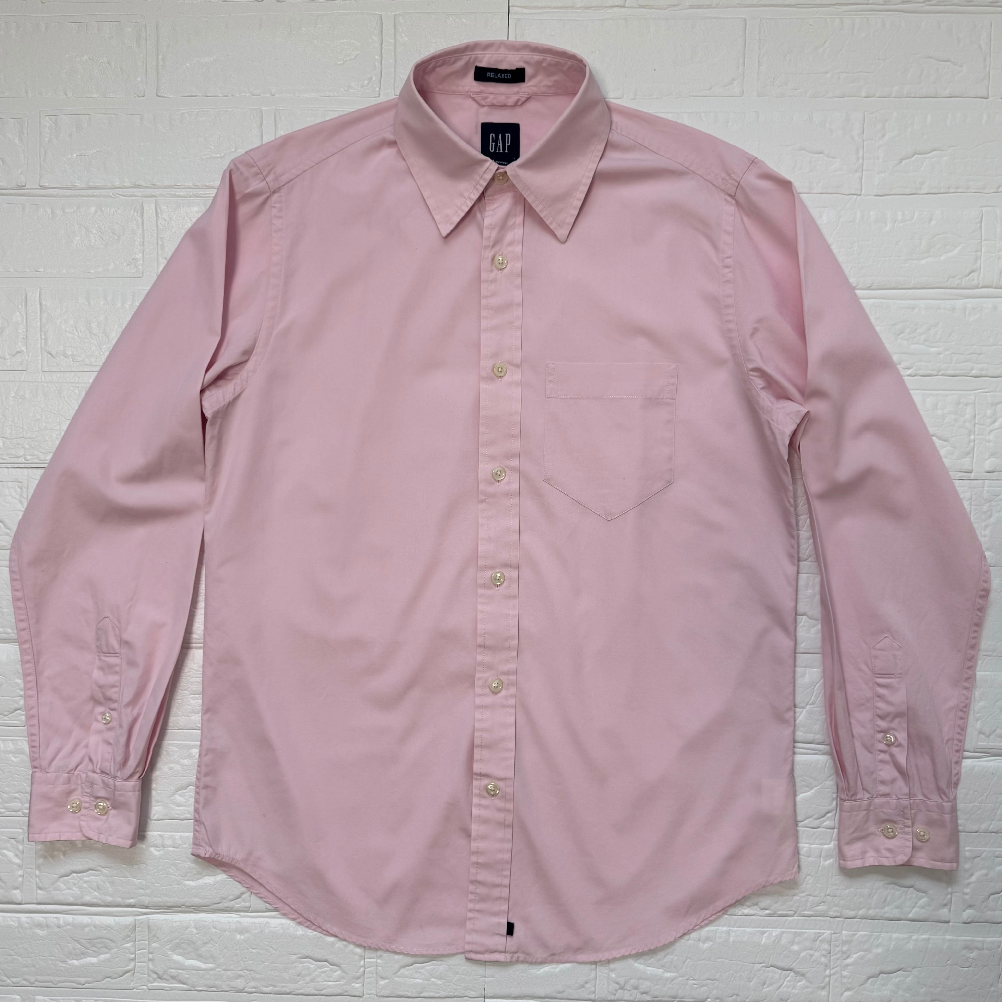 GAP 00s コットンポプリン レギュラーカラー シャツ ピンク RELAXED
