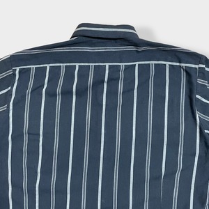【FAME】台湾製 LARGE ストライプシャツ 長袖シャツ カジュアルシャツ くすみカラー US古着