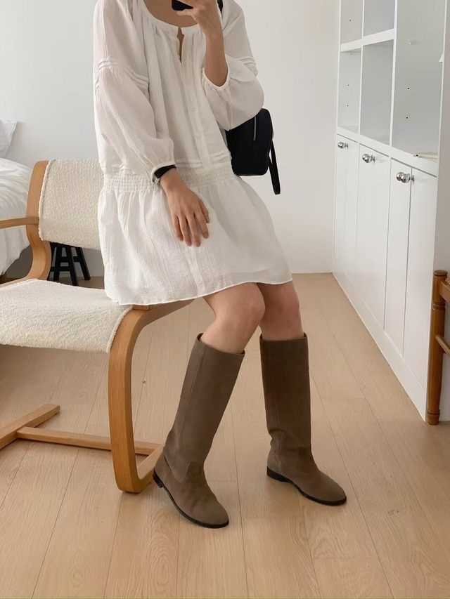 (予約) LITER / Number wrinkle one-piece 2color