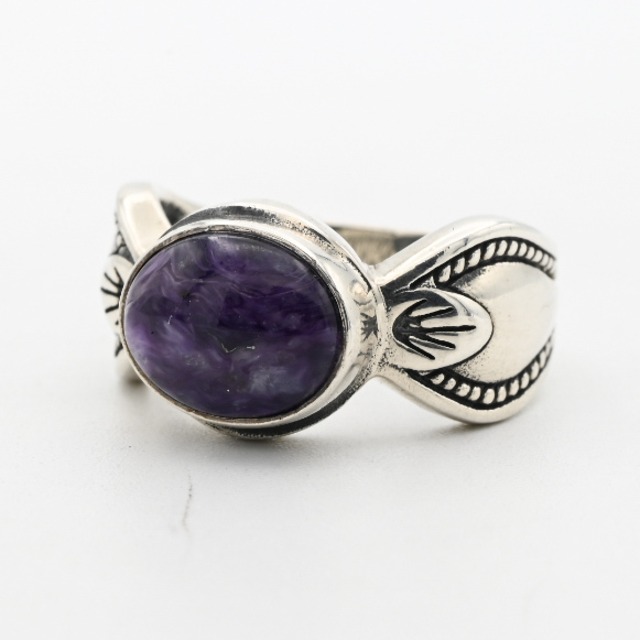 Rounded Charoite Accent Graceful Design Ring #11.5 / Denmark